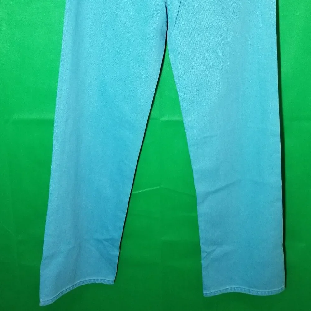 Calvin Klein Womens Sz 26 Teal Straight Leg Jeans Retro Festival‎ Coastal NWT
